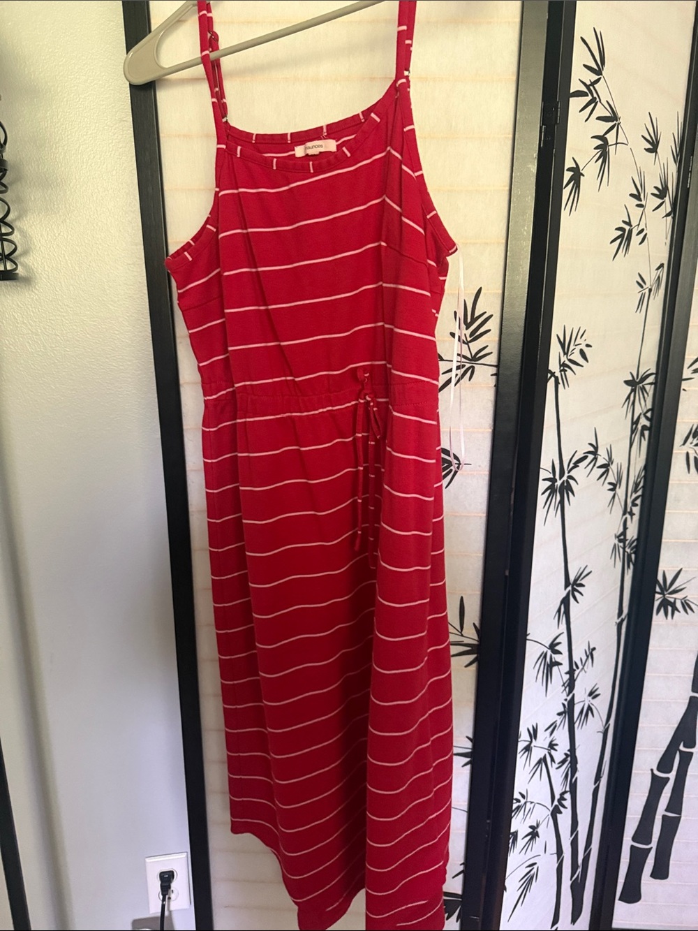 Maurices Red and White Striped Midi Dress